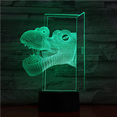 Hippo Head 3D LED Lamp USB Touch Remote Night Light Creative Animal Lamparas Home Bar Party Cool Table Beside Decoration 1512