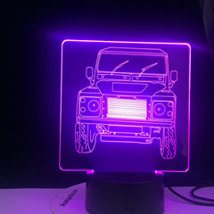 Offroad Landrover Car 3d Illusion Led Night Light for Child Bedroom Decorative Nightlight Unique Gift for Kids Room Desk Lamp