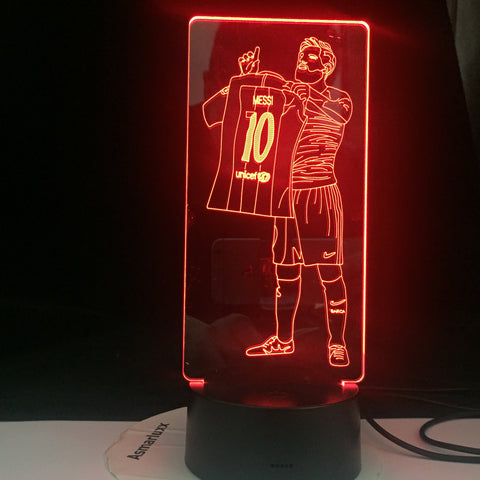 Messi Football Star 10 Figure Led Night Light for Home Room Decoration Nightlight Something about Football Gift Table 3d Lamp