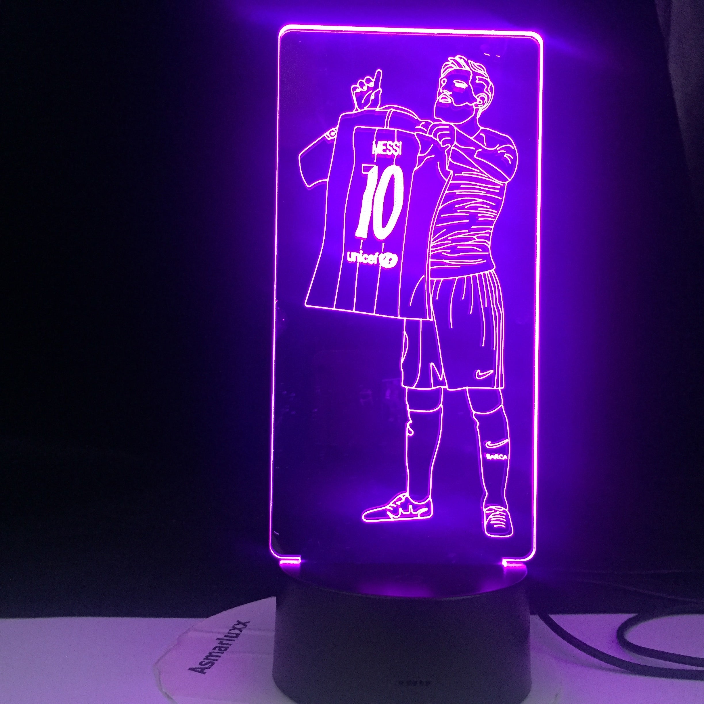 Messi Football Star 10 Figure Led Night Light for Home Room Decoration Nightlight Something about Football Gift Table 3d Lamp