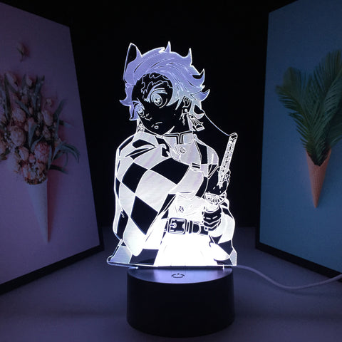 Demon Slayer Tanjiro Kamado Figure 3D Night Lamp for Child Bedroom Decor Nightlight Kids Gif LED Night Light Demon Slayert