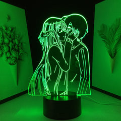 Sword Art Online Anime 3D Lamp Asuna Kirito for Birthday Gifts Table Lamp Bedroom Decor Bedside Nightlight Manga LED
