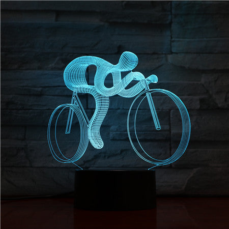 Сyclist - 3D Optical Illusion LED Lamp Hologram