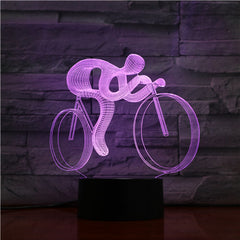 Сyclist - 3D Optical Illusion LED Lamp Hologram