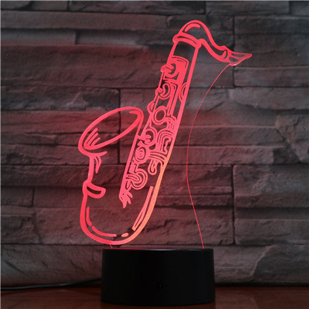 Saxophone - 3D Optical Illusion LED Lamp Hologram
