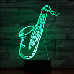 Saxophone - 3D Optical Illusion LED Lamp Hologram