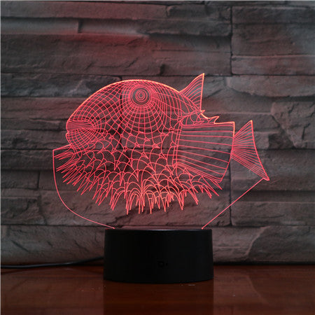 Puffer Fish 3D Night Lights 3D USB LED Lamp Animal 7 Colors Changing Desk Table Lamp Home Decor For kids Friend Gift 1457