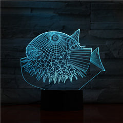 Puffer Fish 3D Night Lights 3D USB LED Lamp Animal 7 Colors Changing Desk Table Lamp Home Decor For kids Friend Gift 1457