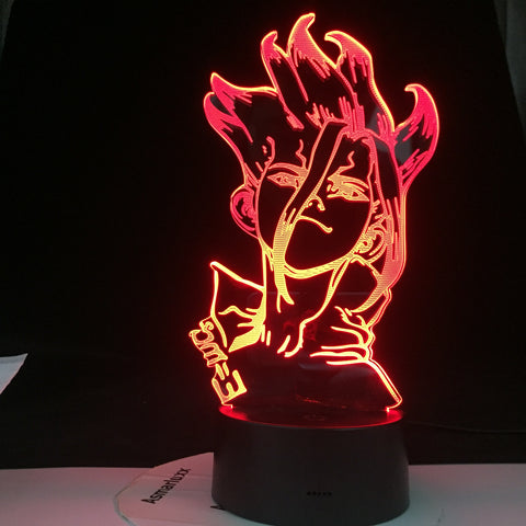 Dr Stone Figure Anime Table 3d Lamp for Kids Child Bedroom Decor Nightlight Manga Gift for Him Acrylic Led Night Light Lamp