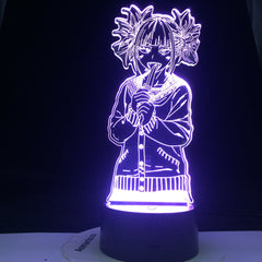Academia Toga Himiko Figure Led Night Light Gift for Kids Bedroom Decoration Nightlight Bedside Table 3d Lamp Battery My Hero