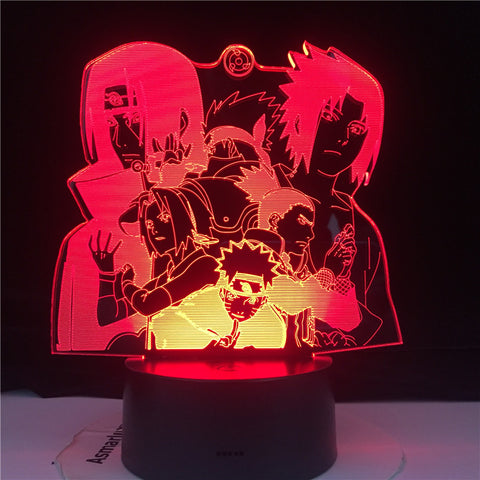 Naruto Hayato Sasuke Sakura Figure Nightlight for Kids Bedroom Decoration Cool Led Table Lamp Anime Gift for Him LED Night Light