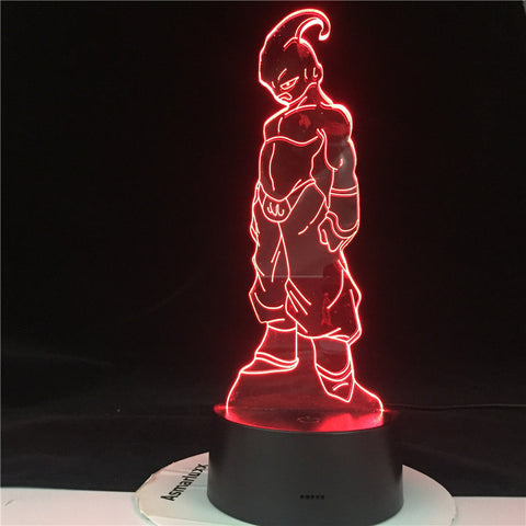 KID BUU LED ANIME LAMP DRAGON BALL Z SUPER Figure Acrylic Led Night Light for Kids Bedroom Decor Nightlight 3d Illusion Light