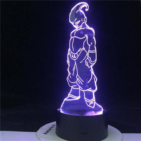 KID BUU LED ANIME LAMP DRAGON BALL Z SUPER Figure Acrylic Led Night Light for Kids Bedroom Decor Nightlight 3d Illusion Light