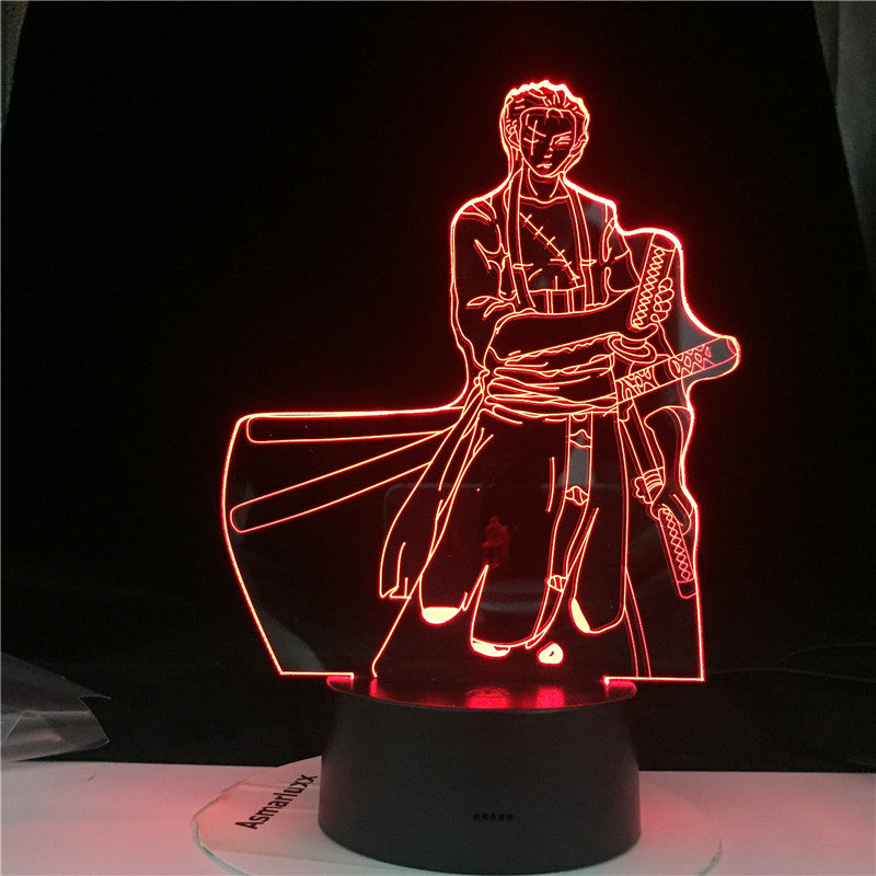 3D Roronoa Zoro Night Lamp Hot Anime light One Piece 7 Colors Charge Home Child Sleep Table Lava Birthday Lamp Dropshipping