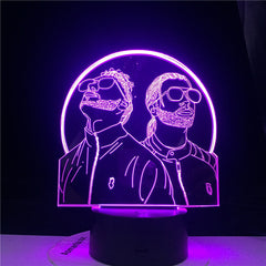 French Rap Group PNL 3d Led Night Light Color Changing Night lamp Bedroom Lighting for Fans Suprise Gifts Dropship Fast Service