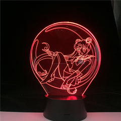 Sailor Moon Anime light 3D LED Lamp 16 Colors Changing Night Light Cool Girl Children Bedroom Decoration Gift Remote Control Toy