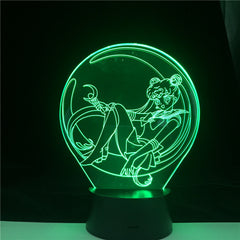 Sailor Moon Anime light 3D LED Lamp 16 Colors Changing Night Light Cool Girl Children Bedroom Decoration Gift Remote Control Toy