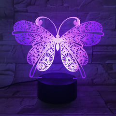 Butterfly 3D Visual Illusion Lamp Transparent Acrylic Night Light LED Lamp Color Changing Touch Table Bedroom Decoration AW-746
