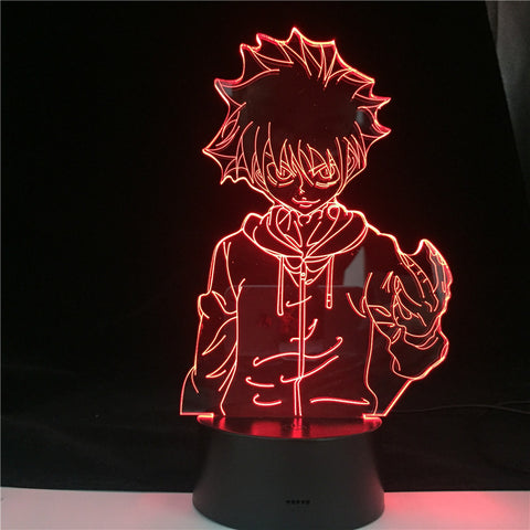 Killua Zoldyck Speed Skills 3D Led Illusion USB Touch Night Light Fans room Decor Lamp Xmas Anime light Gift Factory Supply