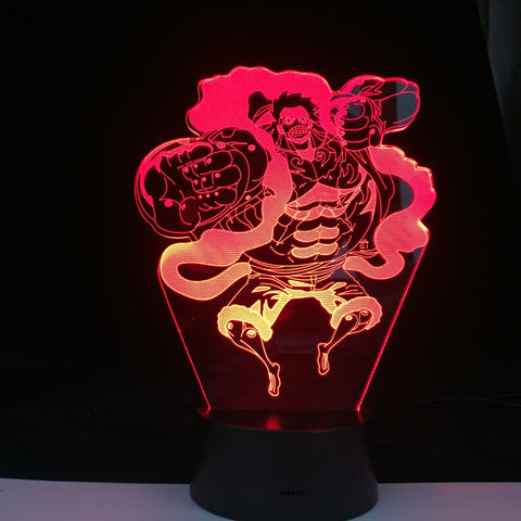 Gear Fourth Figure One Piece Luffy 3D Led Light Home Decor 7 Color Changing Kids Children Holiday Gift Remote Control Gift