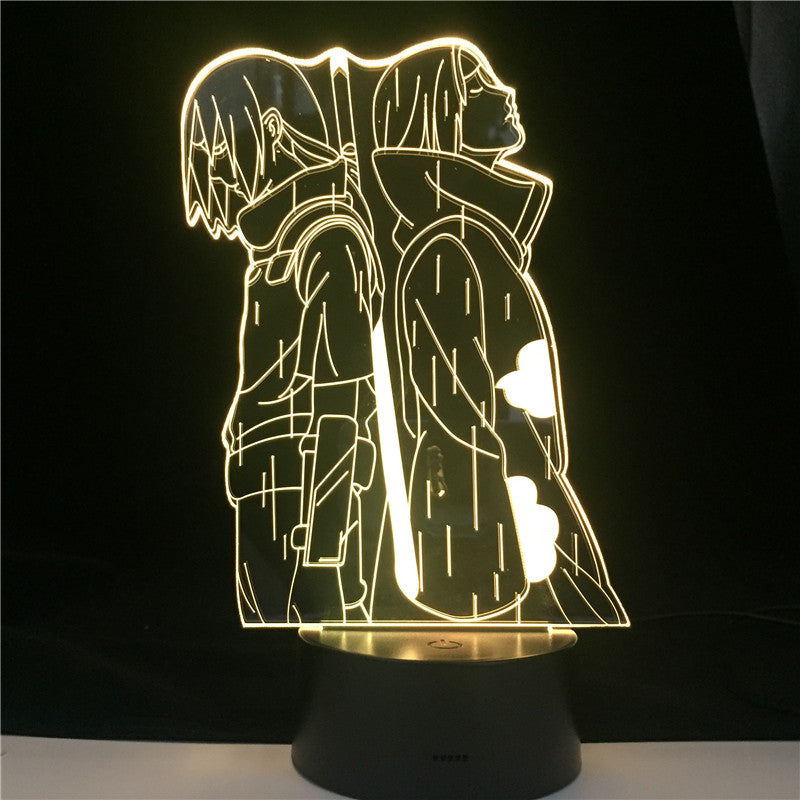 Best Top Naruto Uchiha Itachi Action Figure 3D Optical Illusion LED Table Lamp for Boy Bedroom Decor Gifts Light Dropshipping