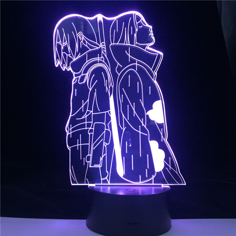 Best Top Naruto Uchiha Itachi Action Figure 3D Optical Illusion LED Table Lamp for Boy Bedroom Decor Gifts Light Dropshipping
