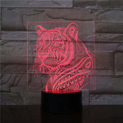 LED Night Light Tiger Lampara Touch Sensor Child Kid Baby Gift Light Animal Home Decor Novelty Lighting Tiger Head 3D Lamp 2491