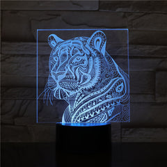 LED Night Light Tiger Lampara Touch Sensor Child Kid Baby Gift Light Animal Home Decor Novelty Lighting Tiger Head 3D Lamp 2491