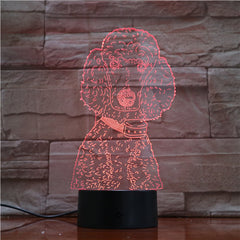 Dog Poodle Night Light LED 3D Illusion 7 Color Changing Room Decorative Lamp Child Kid Baby Kit Desk Lamp Bedside Dog 1681