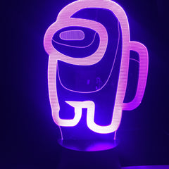 Game lamp Among us 7 Colors 3d Night Light Home Party Atmosphere Children Holiday Festival Gift Toy Led Clock Base Table Lamp