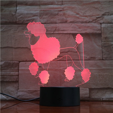 Poodle Dog 3d Lamp 7 Colors Led Night Lamps For Kids Touch Led Usb Table Lampara Lampe Baby Sleeping Nightlight 1739