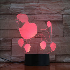 Poodle Dog 3d Lamp 7 Colors Led Night Lamps For Kids Touch Led Usb Table Lampara Lampe Baby Sleeping Nightlight 1739