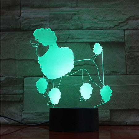 Poodle Dog 3d Lamp 7 Colors Led Night Lamps For Kids Touch Led Usb Table Lampara Lampe Baby Sleeping Nightlight 1739