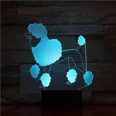Poodle Dog 3d Lamp 7 Colors Led Night Lamps For Kids Touch Led Usb Table Lampara Lampe Baby Sleeping Nightlight 1739