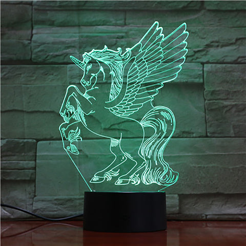 New Animal Horse 3d Nightlight 7 Colorful Touch Remote Usb Gifts 3D Light Fixtures Usb Led Luminaria Bedroom Table Lamp 1728