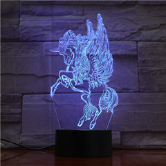 Horse 3D Night Lamp Creative Novelty Electronic Gift Lamp Lovely cartoon children's toys Led Night Light Novelty USB Lamp 1727