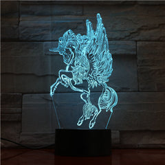 Horse 3D Night Lamp Creative Novelty Electronic Gift Lamp Lovely cartoon children's toys Led Night Light Novelty USB Lamp 1727