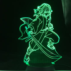 Acrylic Led Night Light Anime Demon Slayer Agatsuma Zenitsu Figure for Kids Child Bedroom Decor Cool Kimetsu No Yaiba Lamp Gift