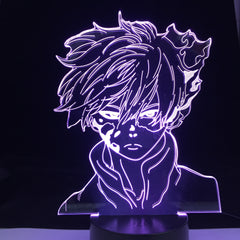 Anime My Hero Academia Shoto Todoroki Led Night Light Lamp for Room Deco Birthday Gift Shoto Todoroki 3d Lamp My Hero Academia