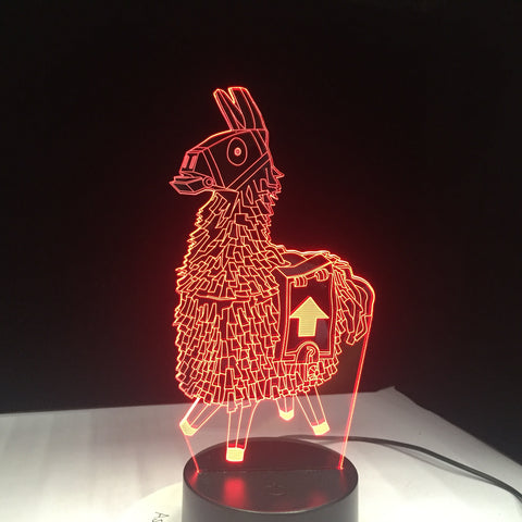 New 3D Lamp Alpaca Llama Nightlight Mood Lamp 7 Color Change Light Crack Base for Birthday Gifts Toys Kids Night Lights 1906