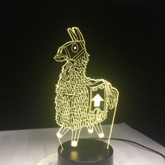 New 3D Lamp Alpaca Llama Nightlight Mood Lamp 7 Color Change Light Crack Base for Birthday Gifts Toys Kids Night Lights 1906