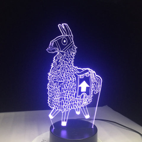 New 3D Lamp Alpaca Llama Nightlight Mood Lamp 7 Color Change Light Crack Base for Birthday Gifts Toys Kids Night Lights 1906