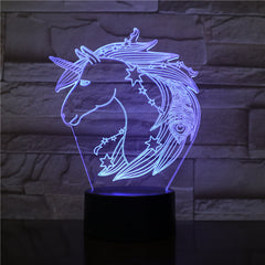 7 Colors Changing Animal LED Night light Horse 3D Desk Lamp USB Luces Navidad Lampara Baby Kid Sleeping Novelty Nightlight 2871