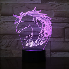 7 Colors Changing Animal LED Night light Horse 3D Desk Lamp USB Luces Navidad Lampara Baby Kid Sleeping Novelty Nightlight 2871