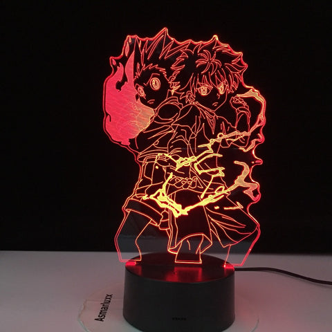 Gon and Killua Figure 3d Night Light Anime HUNTER Nightlight for Kids Bed Room Decor Lighting Child Birthday Bedroom Decor Lamp