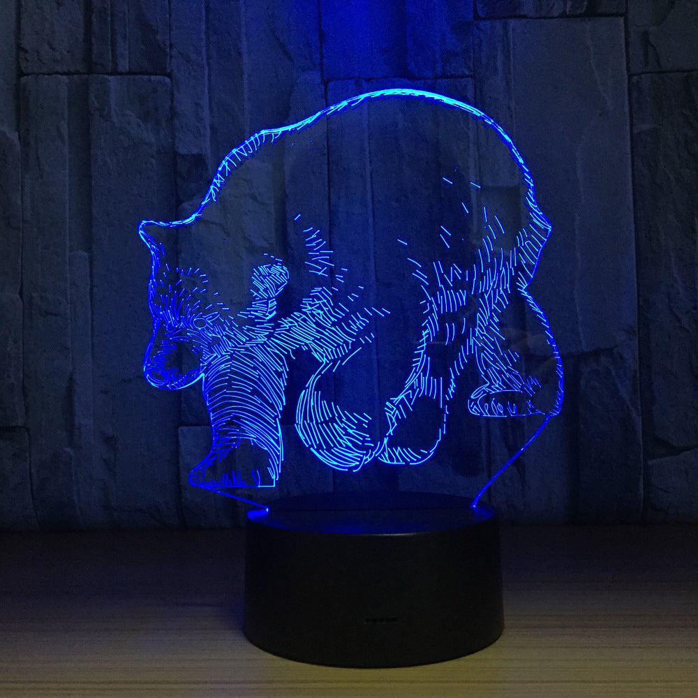 Polar Bear 3D LED Lamp 5V USB Table Lamp Night Lights 3D 7 Colors Changing Light lamp as New Year Gift For Children Friends