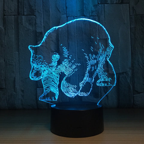 Polar Bear 3D LED Lamp 5V USB Table Lamp Night Lights 3D 7 Colors Changing Light lamp as New Year Gift For Children Friends